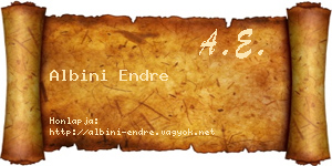 Albini Endre névjegykártya